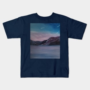 wish upon a star oil painting by Tabitha Kremesec Kids T-Shirt